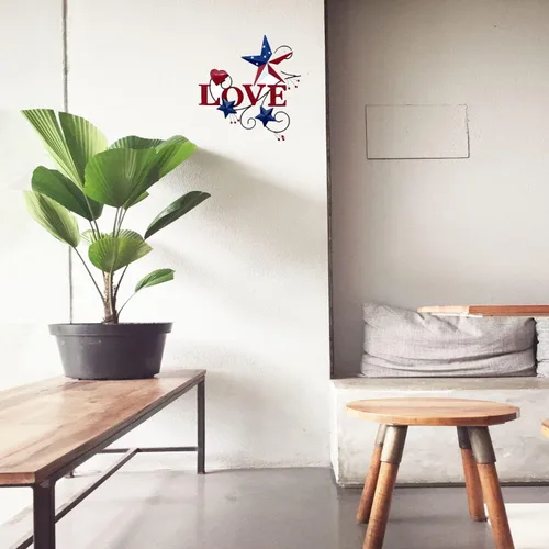 Miniatura 5 de 4homemax Primitive Country - Arte de pared de metal con estrellas y corazones americanos, 4 de julio, decoración patriótica de pared para interiores