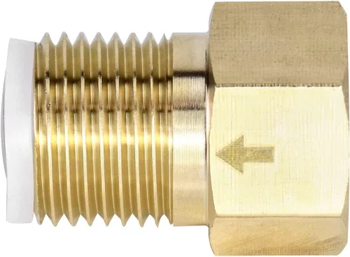 Miniatura 2 de QWORK Válvula de retención unidireccional de latón, hembra de 1/2" a rosca macho de 1/2" de prevención de reflujo