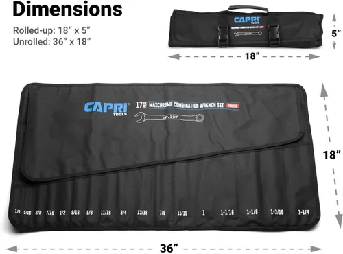 Miniatura 6 de Capri Tools Bolsa enrollable para llaves con bolsillos estándar