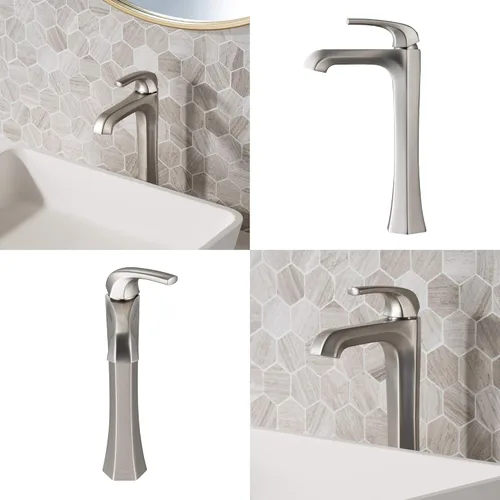 Miniatura 4 de KRAUS Esta grifo de baño de una sola manija con drenaje emergente en acero inoxidable sin manchas, KVF-1210SFS