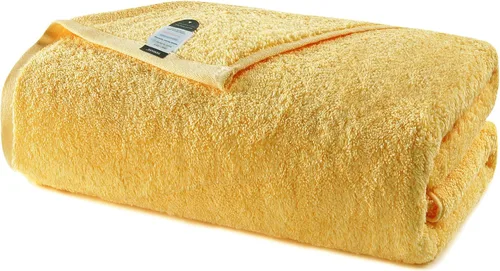 SEMAXE Toalla de baño amarilla, toalla de baño 100% algodón con lazo para colgar, 55 x 27 pulgadas, suave, absorbente y de secado rápido, para baño