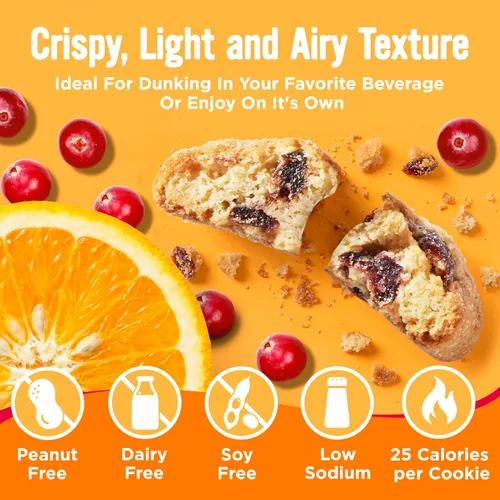 Miniatura 5 de Cooper Street Galletas italianas Biscotti, sabor a naranja y arándano, 1.25 onzas, paquete de 24, sin maní ni lácteos, sabor dulce satisfactorio sin
