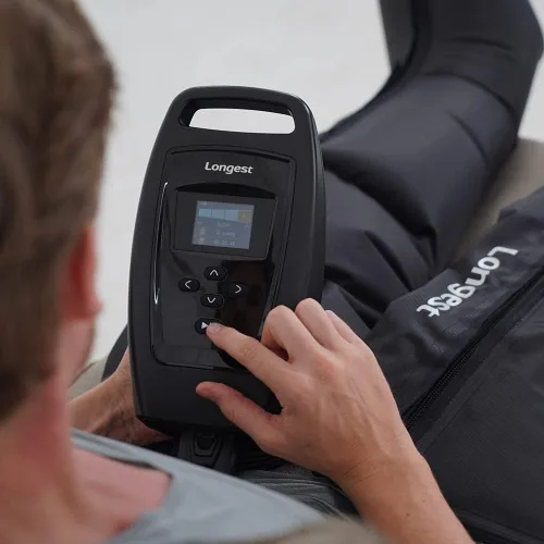 Miniatura 8 de Botas de terapia de compresión de aire para pies de LONGEST, bombas de linfedema para piernas Sistema de recuperación linfática de compresión