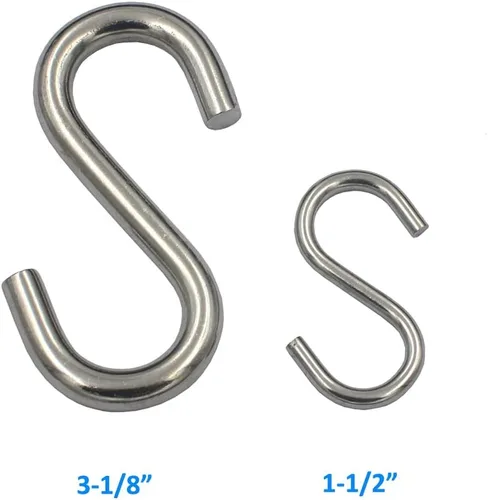 Miniatura 4 de DGOL 24 paquetes de ganchos en S pequeños de acero inoxidable 304 de 1-7/8 pulgadas de largo con capacidad de carga de 100 libras