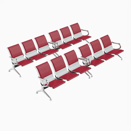 Miniatura 11 de Kinfant Silla de sala de espera de 2 asientos, sillas de recepción de invitados de oficina con respaldo ergonómico, banco de espera de aeropuerto