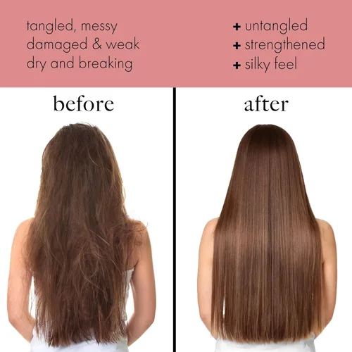 Miniatura 4 de everlong Acondicionador desenredante desenredante desenredante para extensiones de cabello y pelucas, impregnado con proteína de queratina, aceite