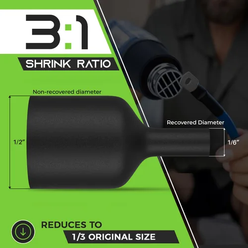 Miniatura 2 de GEARit Tubo termorretráctil de 1/2 pulgada de 50 pies, forro adhesivo 3:1 de doble pared, impermeable de grado marino, tubo termorretráctil