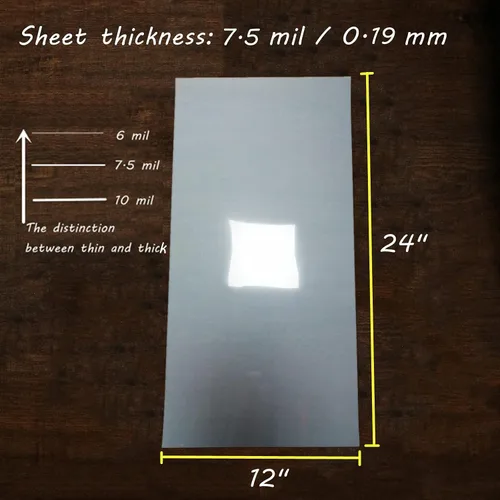 Miniatura 3 de BANLTRE Paquete plano de 12 x 24 pulgadas, 10 hojas de Mylar de 7.5 mil, hoja de PET translúcida lechosa en blanco para cortar