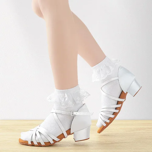 Miniatura 7 de Looching 5 pares de calcetines de encaje con volantes de malla con ojales de algodón para el tobillo suave para niñas pequeñas