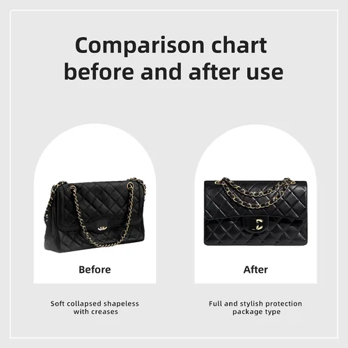 Miniatura 4 de DGAZ Organizador de bolso para bolsas Chanel CF, organizador de bolsas de seda, bolso de lujo y moldeador de bolsas (rosa, Maxi)