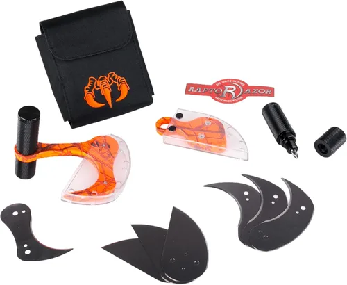 Raptorazor Combo de cuchillo de caza Big Game Skinner y Mano naranja(hunter orange)