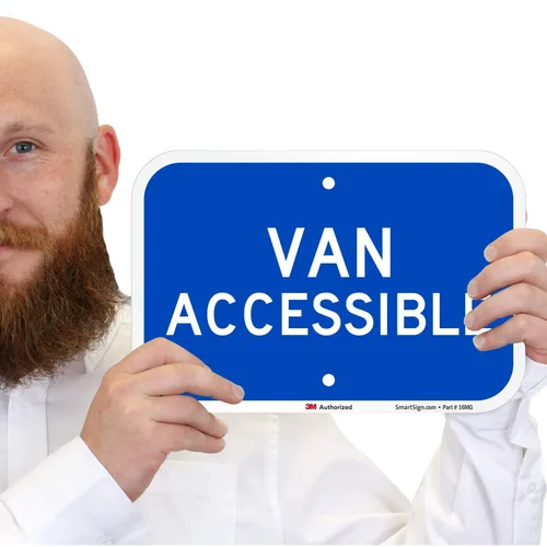 Miniatura 4 de Letrero con texto en inglés "Van Accessible" de SmartSign Aluminio reflectante 3M de 8 x 12 pulgadas