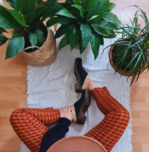 Miniatura 2 de Sandgrens Zuecos de madera sueca hechos a mano para mujer, Mule de tacón bajo Atenas