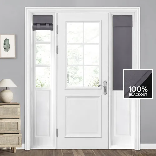 Miniatura 62 de HOMEIDEAS Cortinas 100% Opacas para Luces Laterales de Puerta Principal, Cubierta de Ventana de Puerta de Aula, Persianas de Privacidad