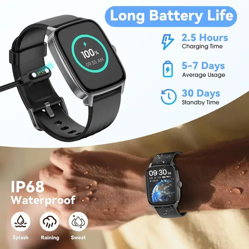 Miniatura 6 de Reloj podómetro, no requiere aplicación/teléfono, pantalla de 1.85 pulgadas, reloj de seguimiento de actividad física con podómetro, contador