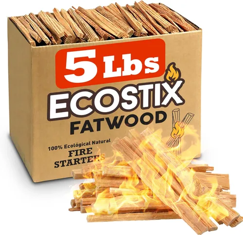 Miniatura 6 de EasyGoProducts Eco-Stix Fatwood Astillas Encendedor de Fuego Palitos de Leña 100% Orgánico Iniciador de Fuego para Estufas de Leña, Chimeneas, 02