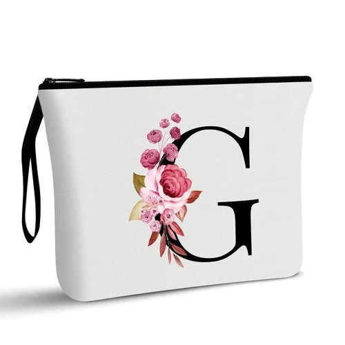 Vavabox A-Z Bolsa de Maquillaje Personalizada, Regalos de Cumpleaños para Mujeres Mamá, Regalos para la Mejor Amiga, Bolso Cosmético para Novia y