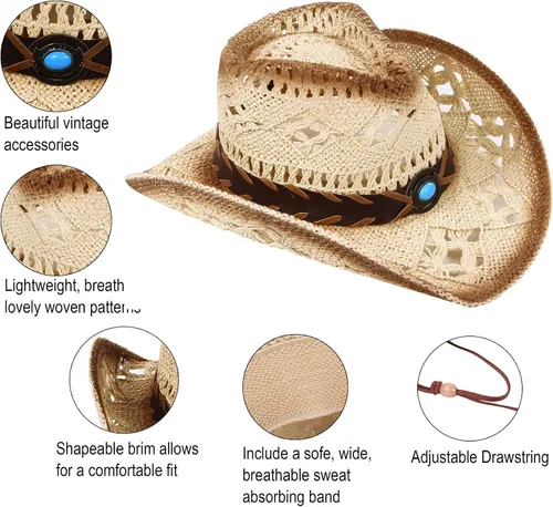 Miniatura 34 de Sombrero vaquero de paja con banda decorada, para disfraces de niños, de Simplicity
