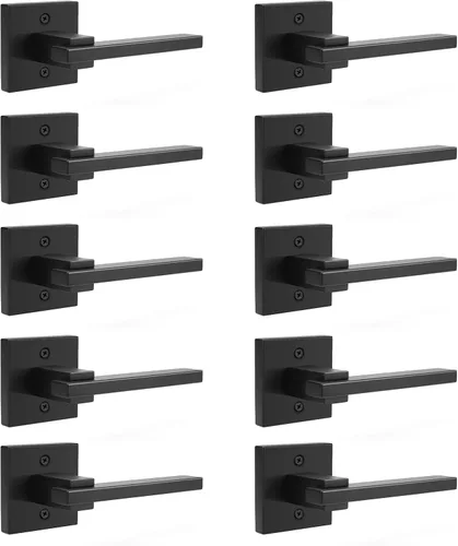 Miniatura 16 de Orger Paquete de 1 Manija de Puerta de Privacidad Negro Mate, Cerradura de Puerta Interior Sin Llave para Dormitorio y Baño, Manija de Puerta