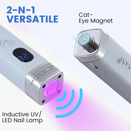 Miniatura 2 de Quaferen Mini luz UV de mano para uñas de gel con soporte, lámpara de uñas recargable de curación flash con sensor automático, imán de ojo de gato