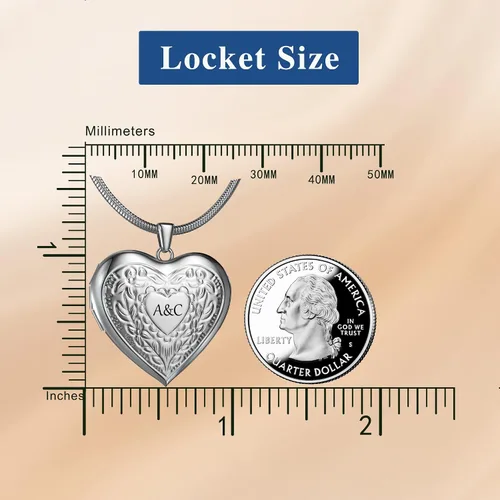 Miniatura 4 de Fanery sue Collar con medallón de corazón que sostiene imágenes, collares personalizados con fotos personalizadas, con imagen