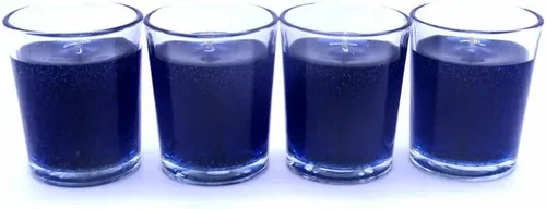 Miniatura 4 de Caja de doce velas votivas a base de aceite mineral sin perfume de color azul marino transparente de hasta 25 horas cada una de combustión limpia