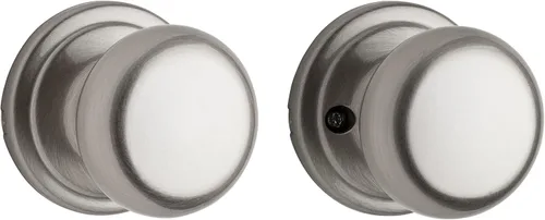 Miniatura 3 de Kwikset Hancock - Pomo de puerta de paso interior, manija para puertas de armario y pasillo, pomo de puerta sin bloqueo en níquel satinado