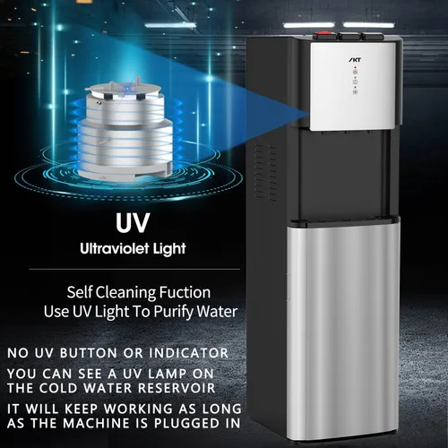 Miniatura 5 de IKT Dispensador de enfriador de agua autolimpiante, carga inferior para botella de 3-5 galones con bloqueo de seguridad para niños, pantalla LED