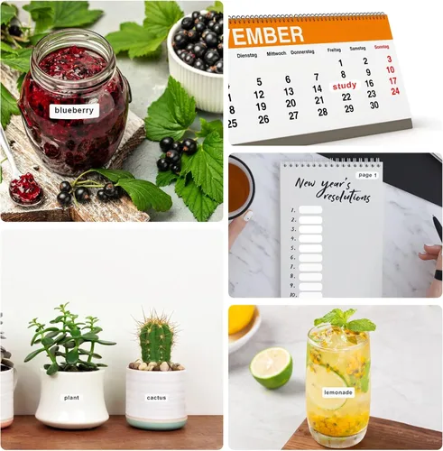 Miniatura 7 de 1260 Piezas de Etiquetas Adhesivas Blancas Mate Pequeñas Etiquetas en Blanco Removibles Etiquetas Adhesivas de Precio para Frascos Cajas Escuela