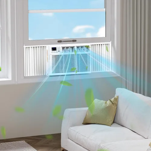 Miniatura 6 de Electactic Aire acondicionado de ventana de 6,000 BTU, unidad de CA tipo ventana con refrigeración, modo seco, 4 velocidades de ventilador