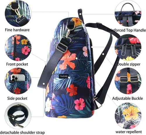 Miniatura 6 de Mochila para mujer, impermeable, de nailon, antirrobo, diseño de moda, grande, 15 pulgadas, convertible