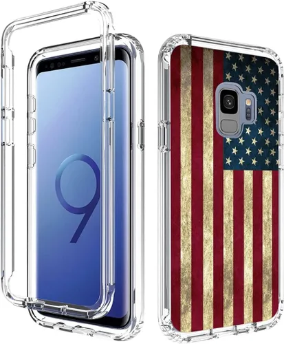 Miniatura 6 de Funda para Galaxy S9, Samsung S9 SM-G960U con protector de pantalla de vidrio templado, cuerpo completo, bonito diseño floral, a prueba de golpes