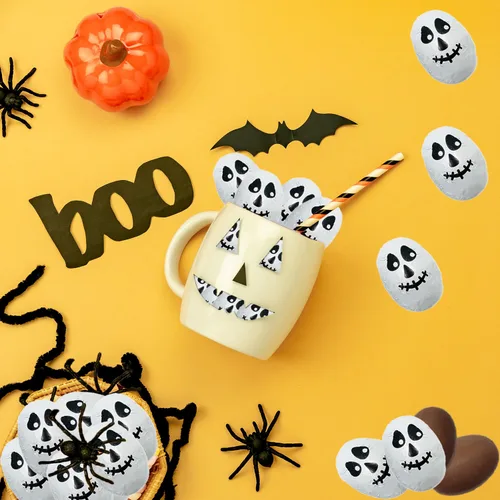Miniatura 6 de Fruidles Surtidos de chocolate misterioso de Halloween, rellenos de bolsas de fiesta de truco o trato, láminas de diseño espeluznante, lácteos