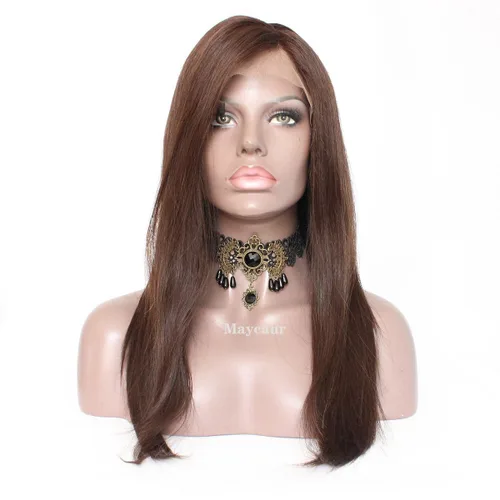 Miniatura 16 de Maycaur Pelucas de cabello humano de encaje frontal de color burdeos de densidad 130 con cabello natural de bebé