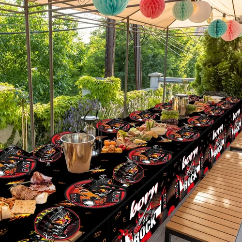 Miniatura 6 de Suministros para fiestas temáticas de rock, juego de vajilla para 24 invitados para fiesta de cumpleaños, decoraciones de fiesta de estrella