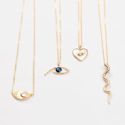 Miniatura 3 de Ava Riley Collar de oro delicado para el día de San Valentín para mujer, gargantilla en capas para mujer, collar largo de plata de oro de 14 quilates