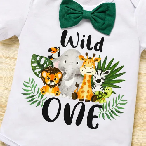 Miniatura 4 de GRNSHTS Ropa divertida de primer cumpleaños para bebé niño, mameluco con pajarita, mameluco para tartas