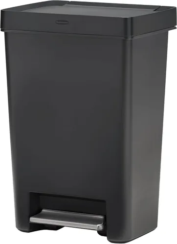 Miniatura 9 de Rubbermaid Serie Premier IV Contenedor de basura con tapa para pisar para el hogar y la cocina, 12.4 galones, tapa de acero inoxidable color carbón