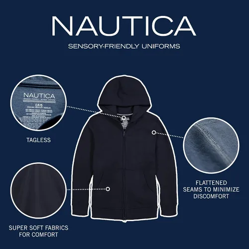 Miniatura 4 de Nautica Sudadera con capucha y cremallera completa de forro polar de manga larga para niño