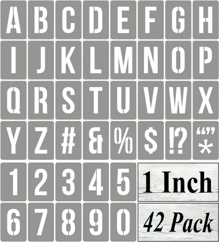 Miniatura 15 de Plantillas de letras del alfabeto de 12 pulgadas para pintar, paquete de 42 plantillas de letras y números con letreros para pintar sobre madera