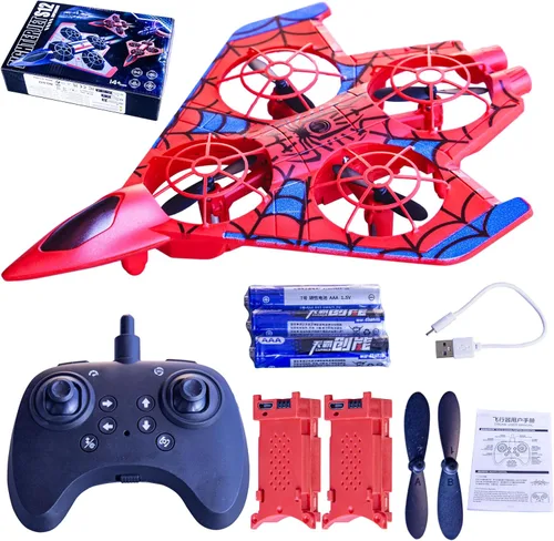 Avión de control remoto, avión RC para adultos con luces LED de 360° Flip Fighter Jet Drone Flying Toys Fácil de volar para principiantes de 14 años