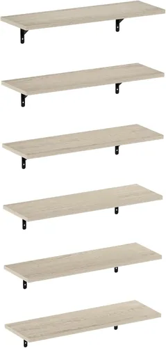 Miniatura 23 de Furinno Rossi - Estantería flotante de pared entrelazada, 4 unidades, color espresso
