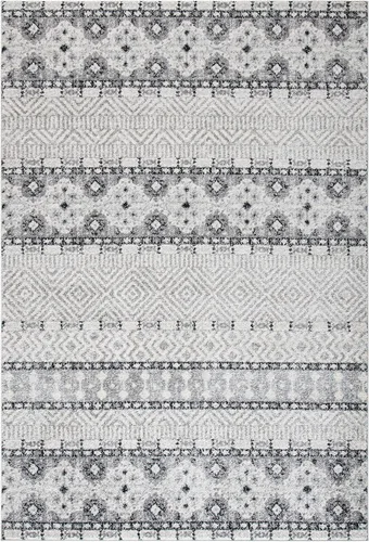 SAFAVIEH Madison Collection - Alfombra decorativa de 2 pies 3 pulgadas x 4 pies, color carbón y gris, diseño bohemio chic, no desprende pelusa y de