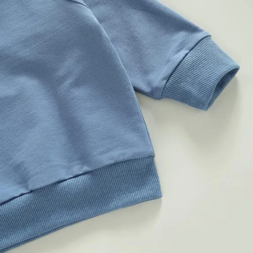Miniatura 116 de Conjunto de 2 piezas de sudadera de manga larga con cuello redondo y pantalones casuales para bebés y niños pequeños