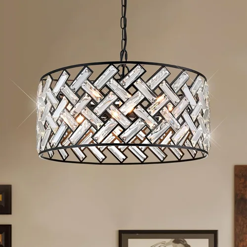 Miniatura 16 de Iluminación colgante negra, lámpara colgante moderna de cristal mini, juego de 3 candelabros ajustables para cocina, isla, comedor, dormitorio