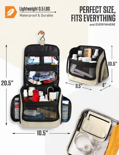 Miniatura 2 de VENTURE 4TH Neceser de viaje colgante para mujeres y hombres - Organizador grande de artículos de tocador con 18 compartimentos, bolsa extraíble