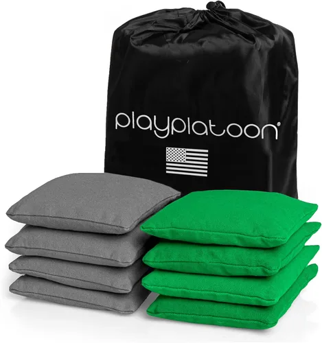Miniatura 14 de Bolsas de cornhole de tela de pato resistentes a la intemperie premium de Play Platoon - Juego de 8 bolsas de frijoles para juego de Corn Hole