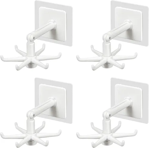 Miniatura 8 de Ganchos Portautensilios Colgantes Soporte para Utensilios de Cocina Gancho para Pared Montaje con Rotación de 360 Grados Gancho Plegable