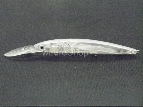 Miniatura 33 de 10 Señuelo en Blanco sin Pintar Minnow Crankbait de Agua Superior sin Labios Jerkbait Señuelos de Pesca UPM760P10
