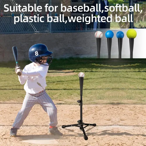Miniatura 8 de Baseball Tee For Kids, Easy Adjustable Batting Tee From 20.85 to 31.30 Inches. Foldable and Stable Baseball Tees for Hitting with Portable Bag.